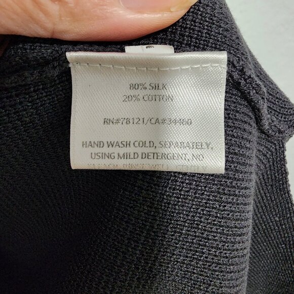 Eileen Fisher Short Sleeve Cardigan Size XL Gray Silk Blend Minimalist - Picture 5 of 8